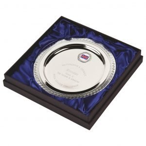 Silver Plated Flag Salver in Presentation Box