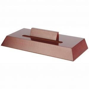 Rosewood coloured effect slotted plate stand T8457