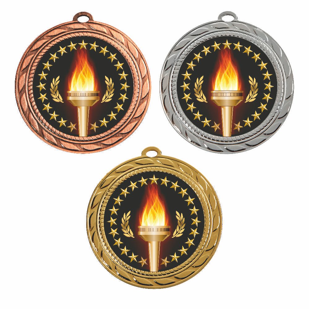 MD240GG 70mm Quality Victory Torch Medal